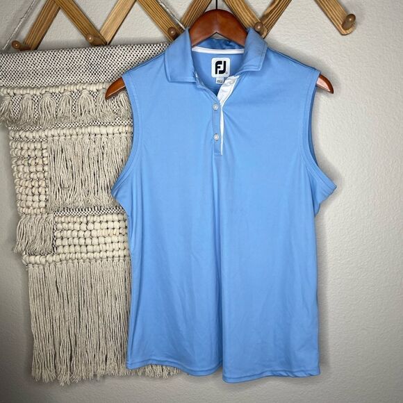 FootJoy FJ Blue Sleeveless Golf Polo Large - Picture 1 of 4